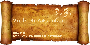 Virágh Zakariás névjegykártya